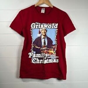 National Lampoon Christmas Vacation Griswold T Shirt Red Gildan